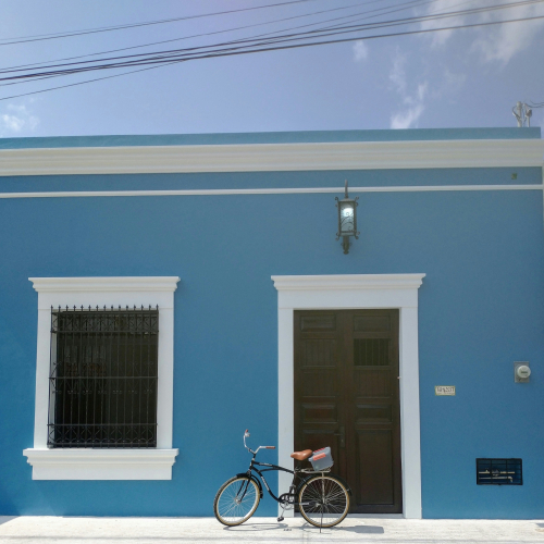 Fachada de una típica casa en mérida